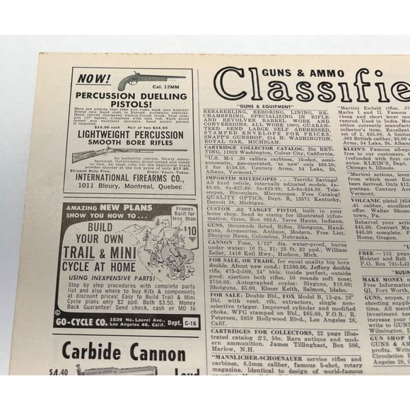 1962 Gun Cannon Magazine Ads Fitz Chambering Reamers Intl Firearms Carbide - Picture 5 of 5